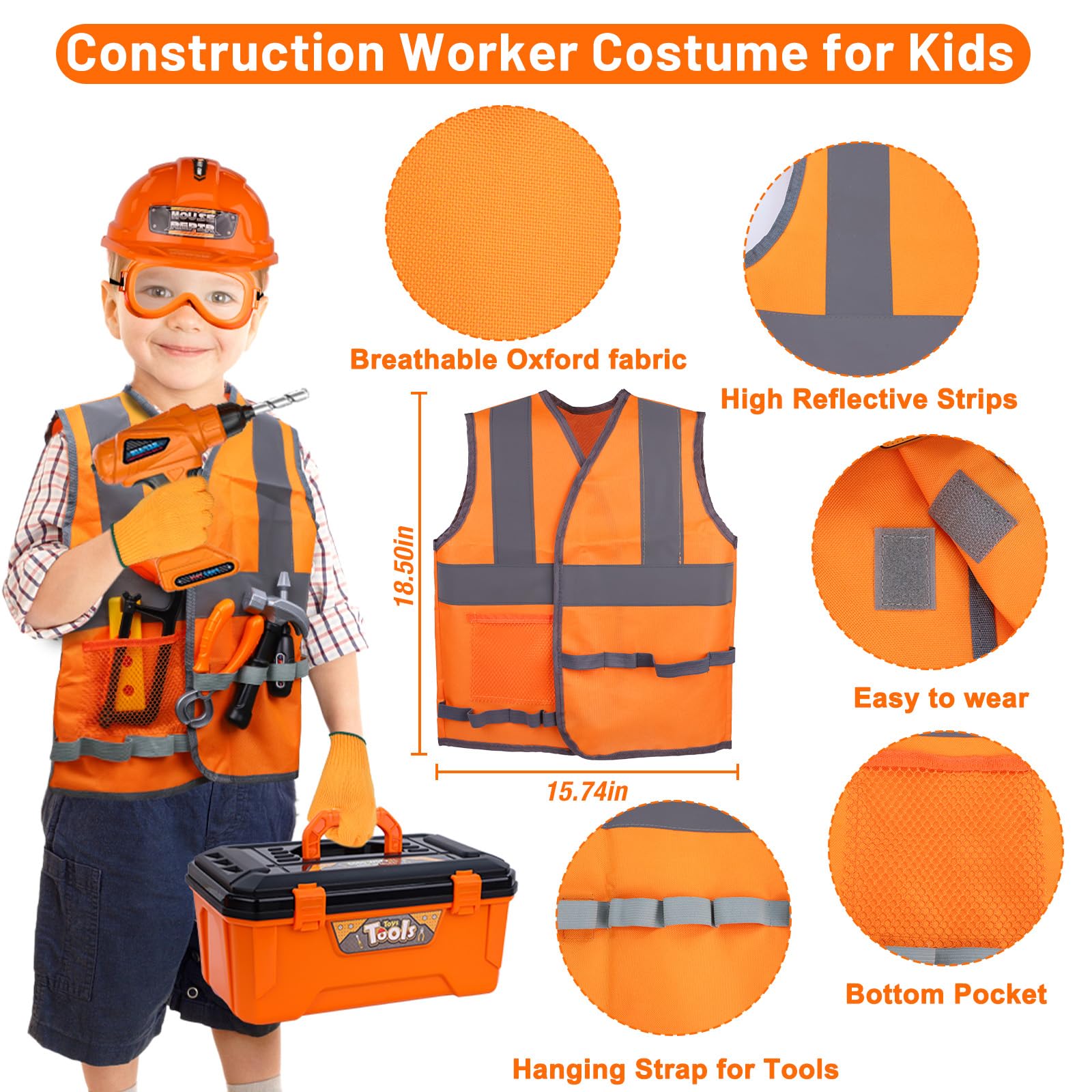 Magic4U kids tool set electric drill demonstrates rotating bits in action