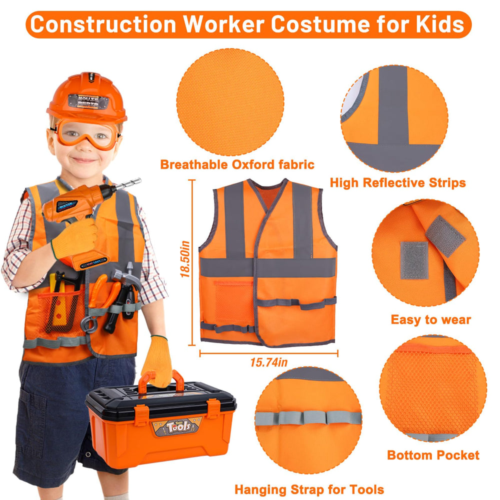 Magic4U kids tool set electric drill demonstrates rotating bits in action