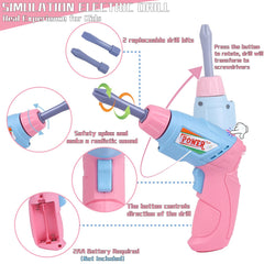 Magic4U electric drill with rotating bits for authentic pretend use