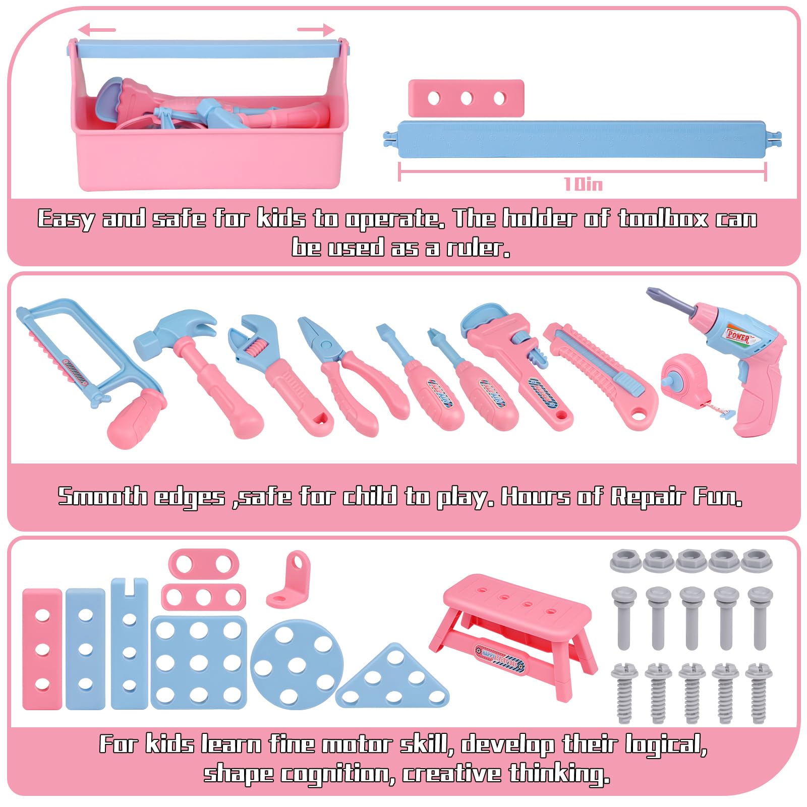 Magic4U hacksaw inviting careful cutting in pretend-play construction scenarios