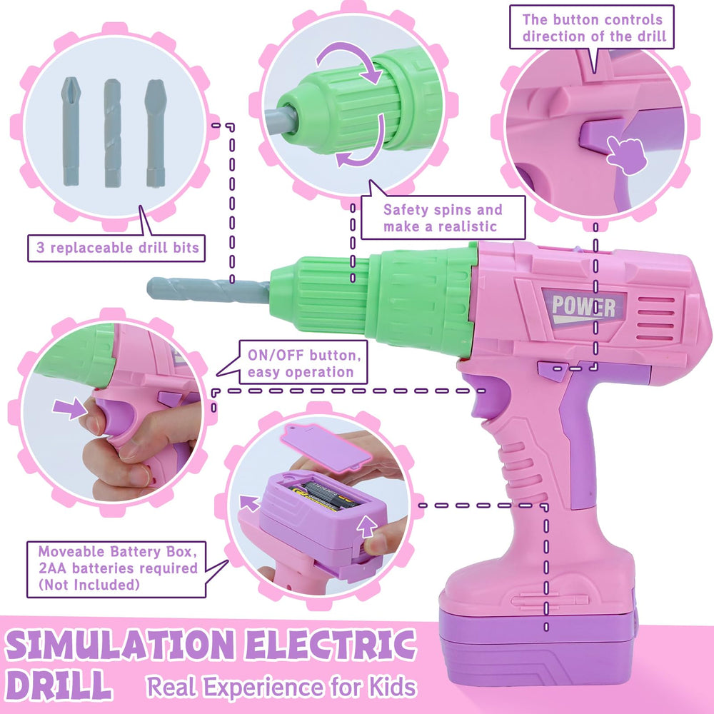 Magic4U Kids Tool Set saw-bits image shows interchangeable bits for pretend projects.