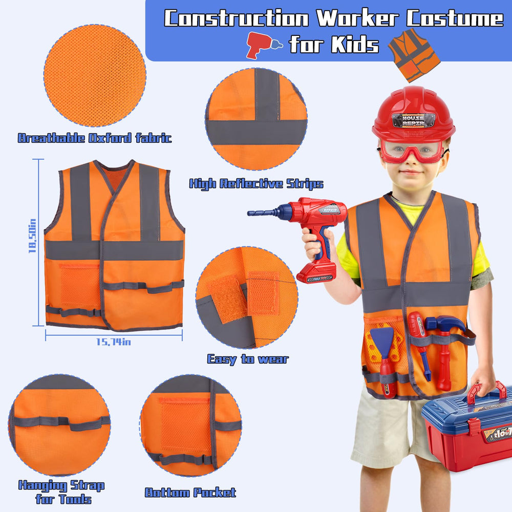 Magic4U Kids Tool Set goggles protect eyes during imaginative build sessions.