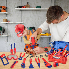 Magic4U Kids Tool Set toolbox keeps tools organized after play.