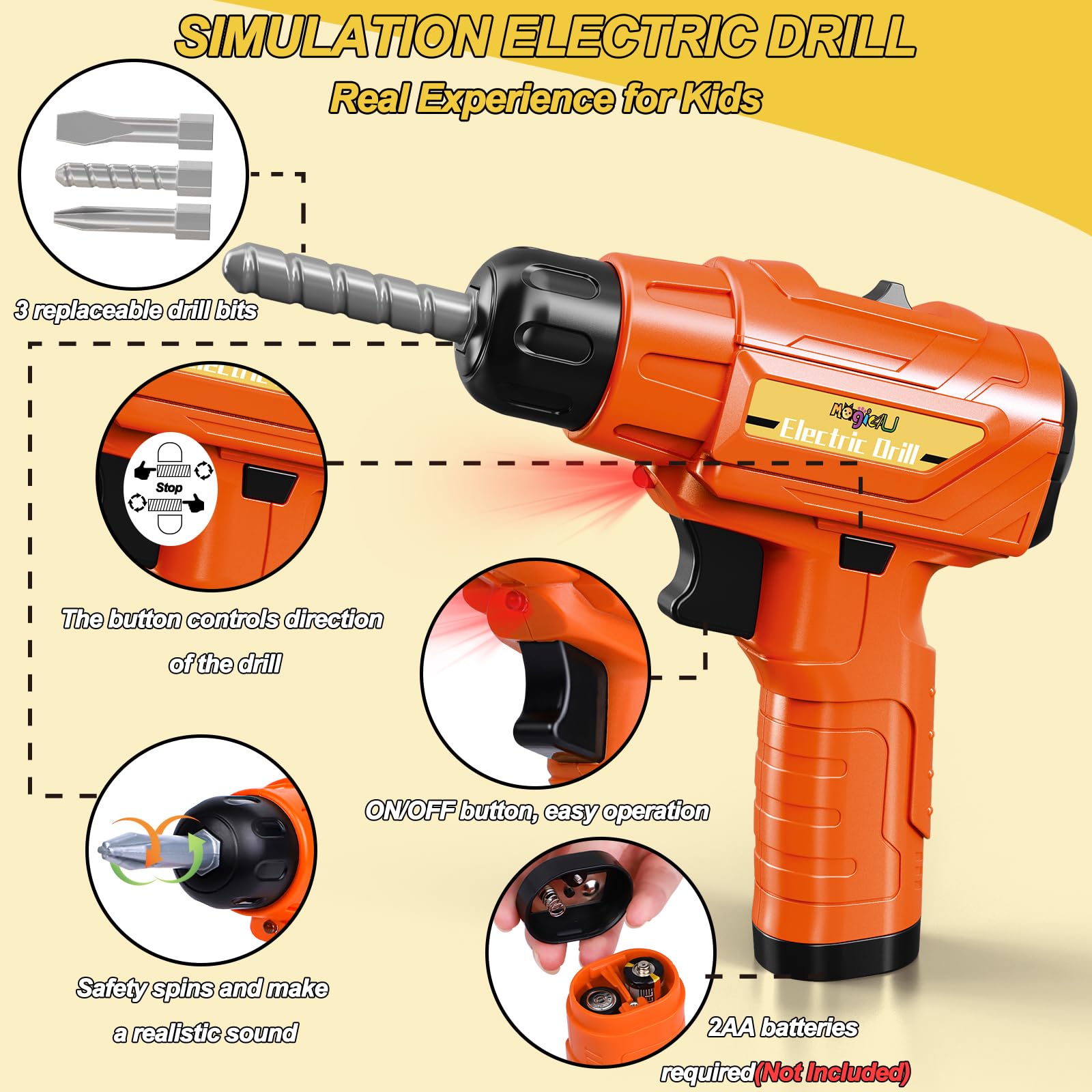 Magic4U tool bench hammer and wrench for hands-on learning and pretend builds