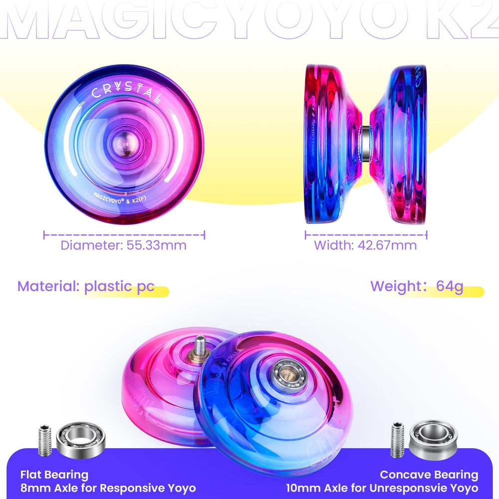 MAGICYOYO K2 gradient yoyo with fingerspin-friendly dimple for tricks