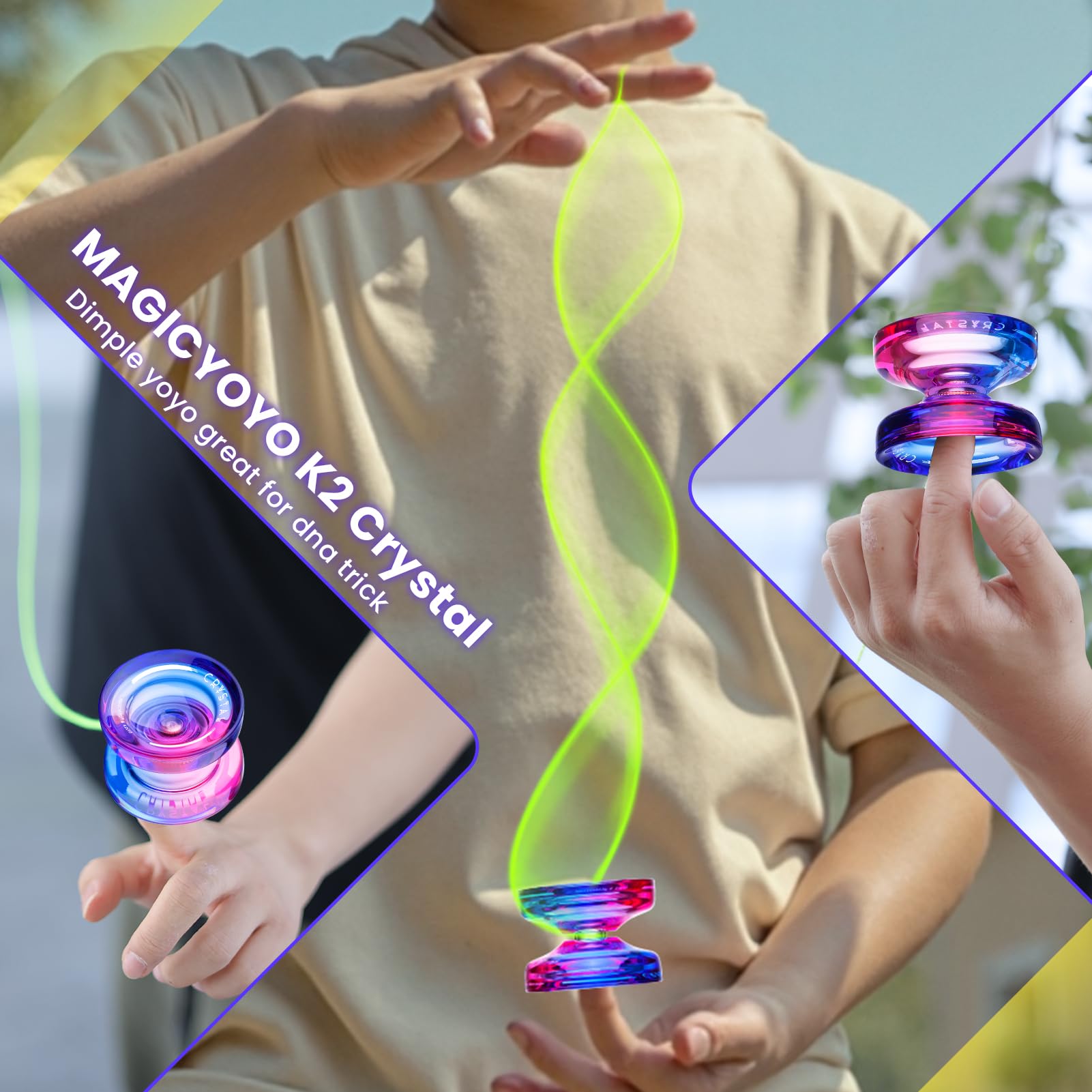 MAGICYOYO K2 gradient plastic yoyo with colorful finish ideal for beginners