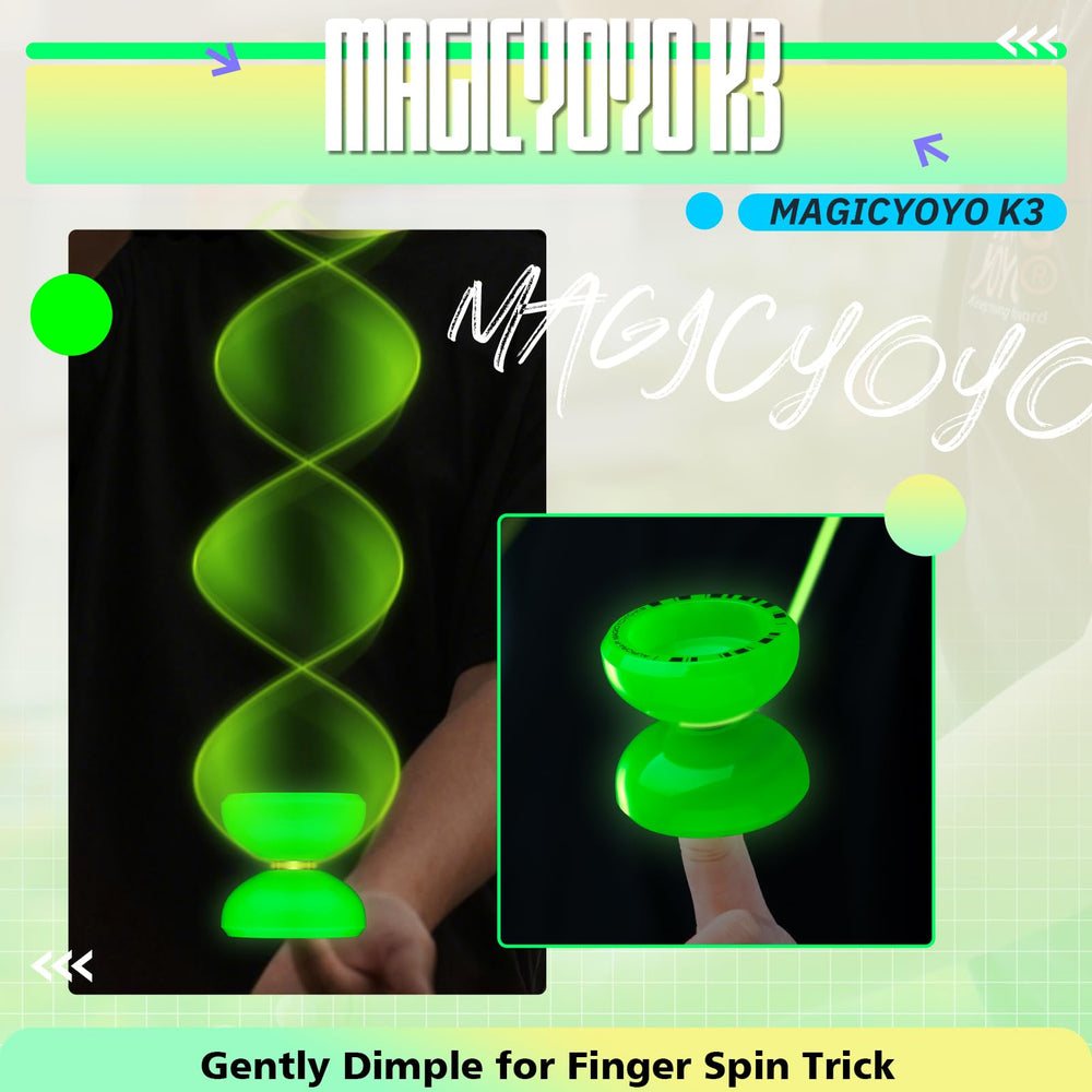 MAGICYOYO K3 Aurora-P dual-bearing system enables smooth beginner spins and advanced tricks.