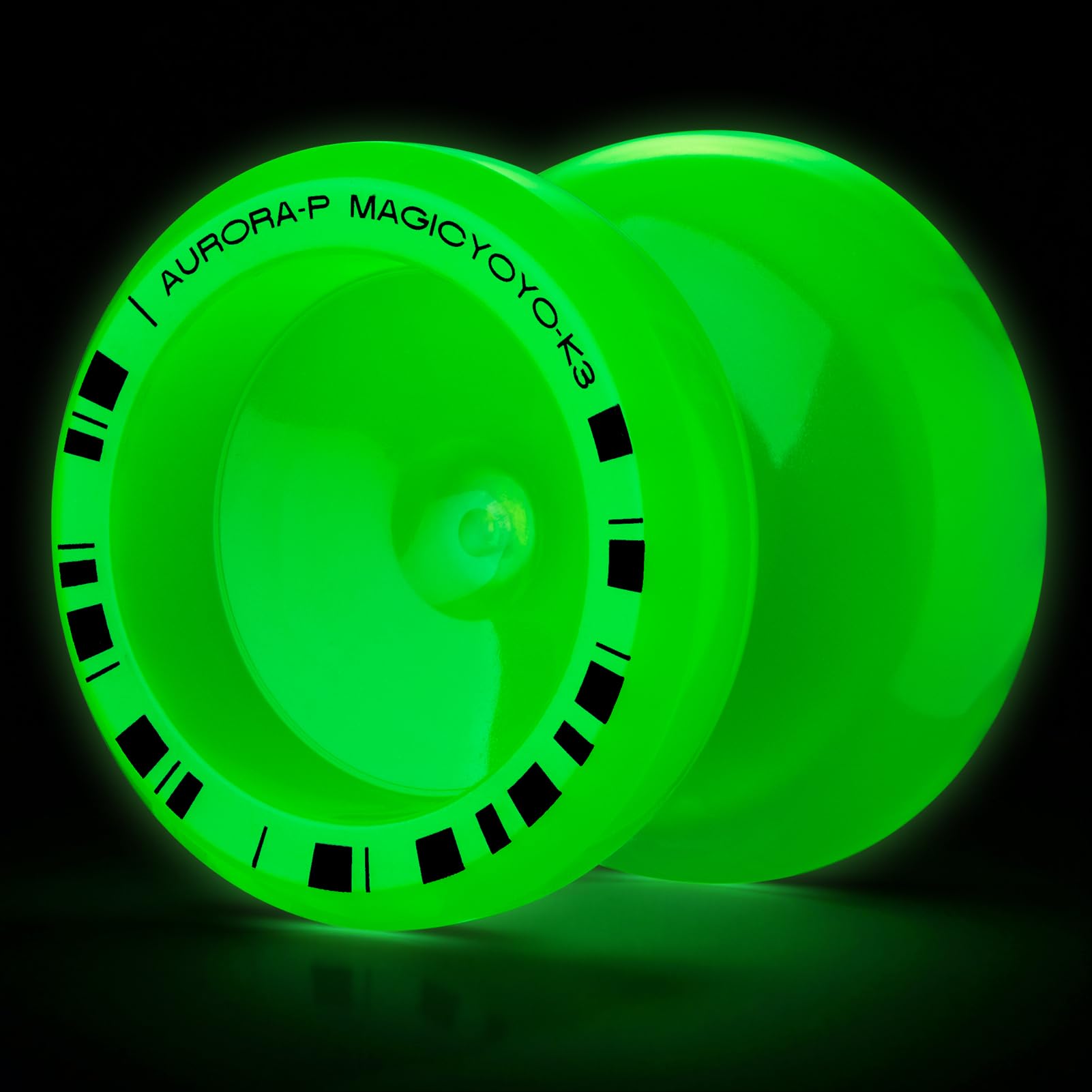 MAGICYOYO K3 Aurora-P glow green in the dark for nighttime play and visibility.