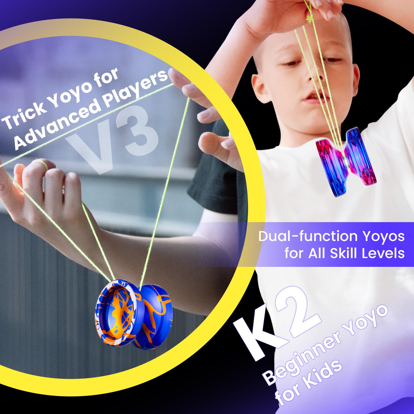 MAGICYOYO pack accessories kit includes strings, bearings, and tools