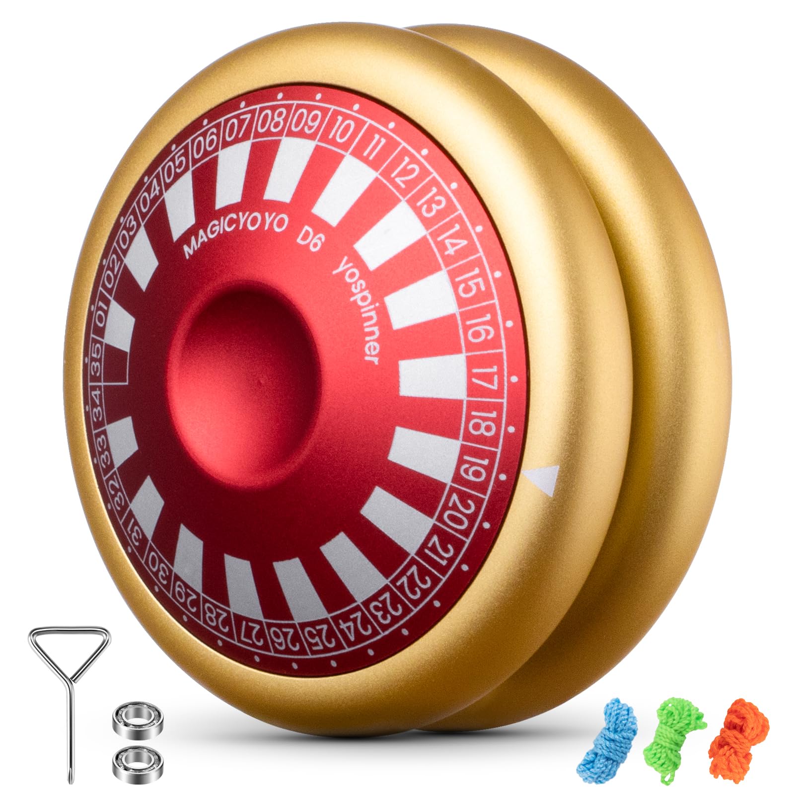 MAGICYOYO D6 metal yoyo body shows durable aluminum for smooth play
