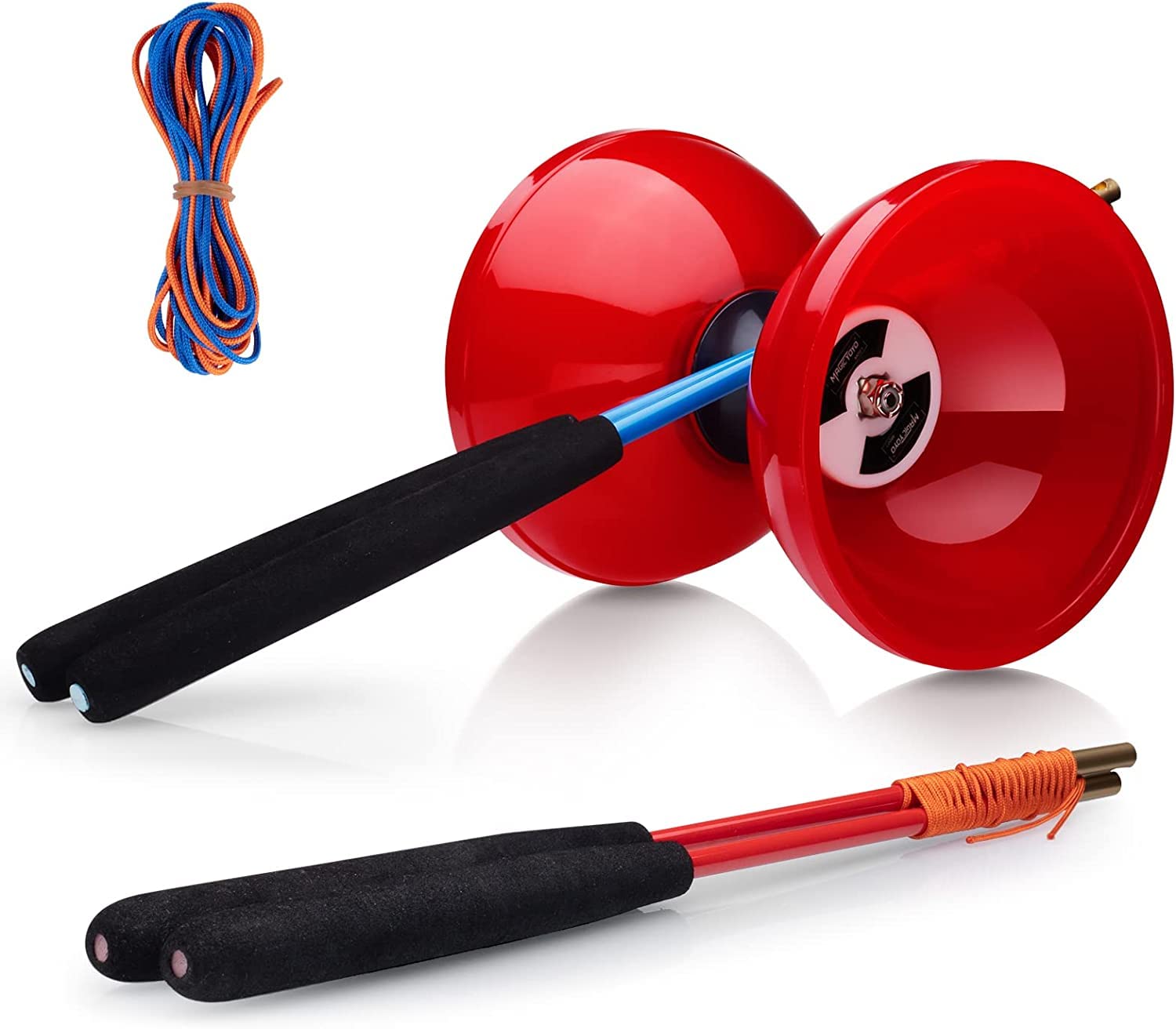 MAGICYOYO Diabolo Pro aluminum-carbon sticks with foam grip for comfort.