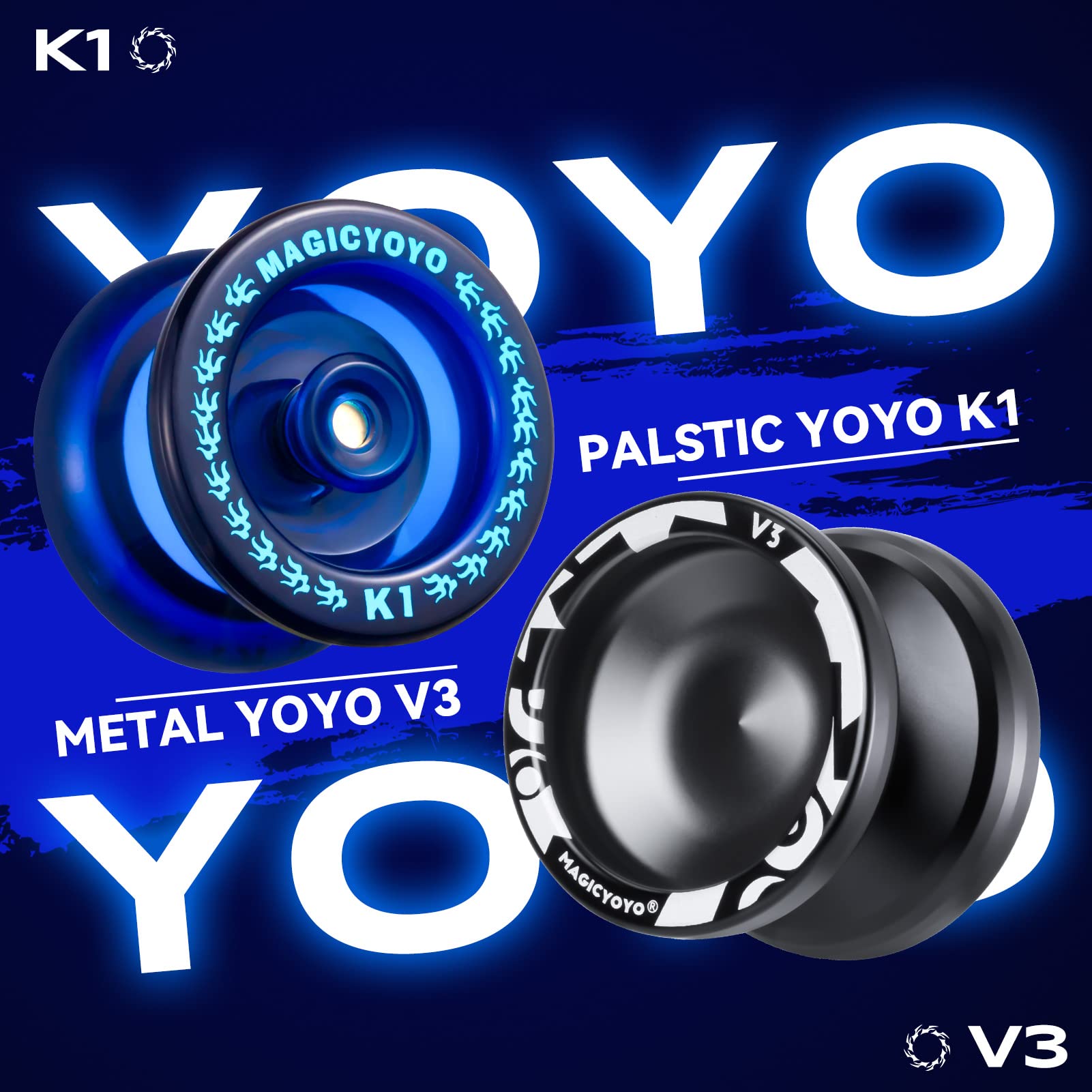 MAGICYOYO K1 Blue plastic yoyo, kid-friendly and durable.
