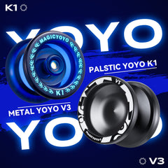 MAGICYOYO K1 Blue plastic yoyo, kid-friendly and durable.
