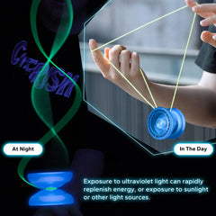 MAGICYOYO K1 glow-in-the-dark yoyo angled view, showing precise finger spins.