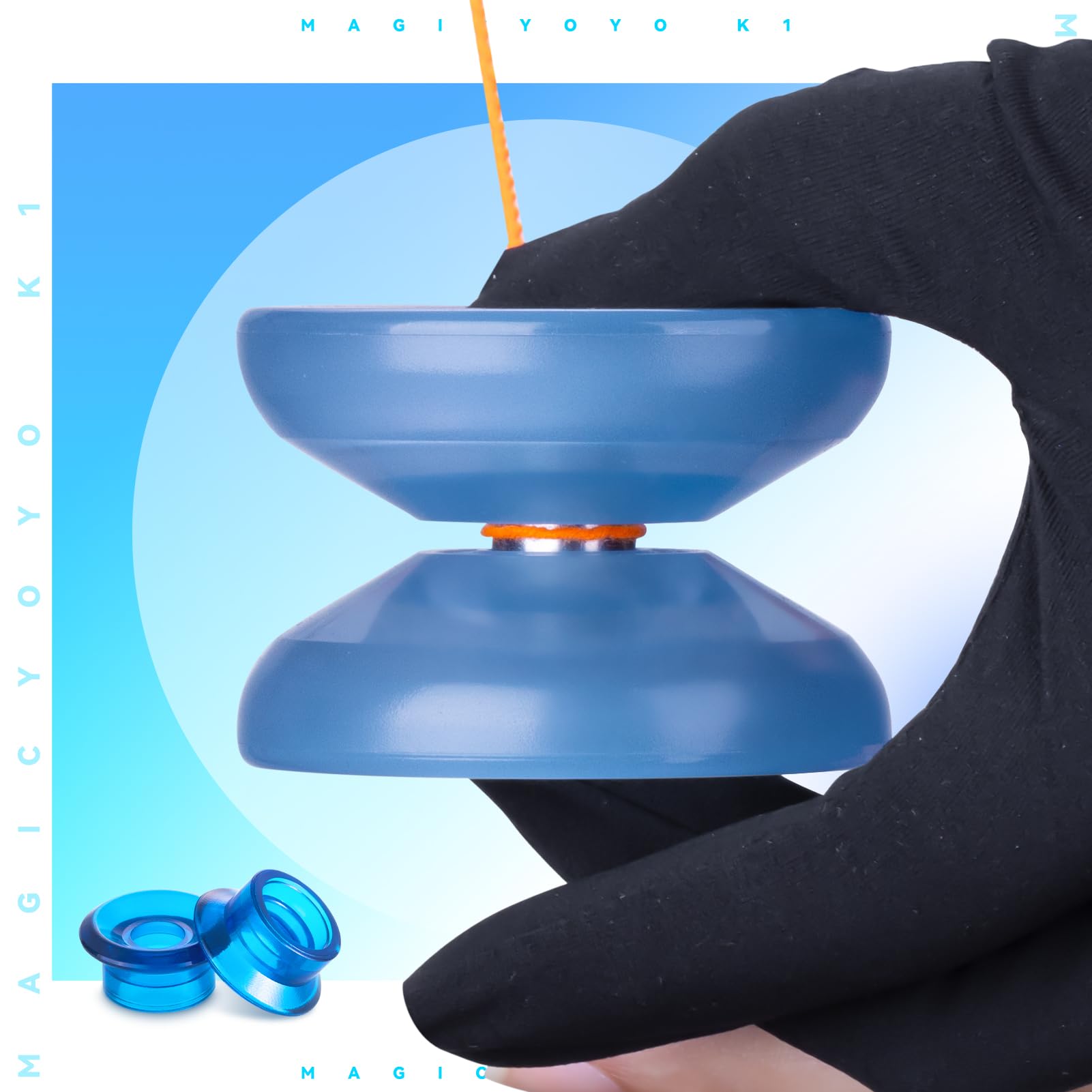 MAGICYOYO K1 glow-in-the-dark yoyo with glove, ready for practice sessions.