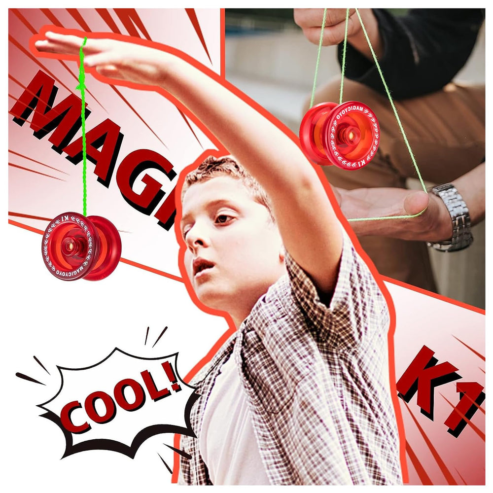 MAGICYOYO K1 hubstacks in action enabling finger-spin tricks and faster learning.