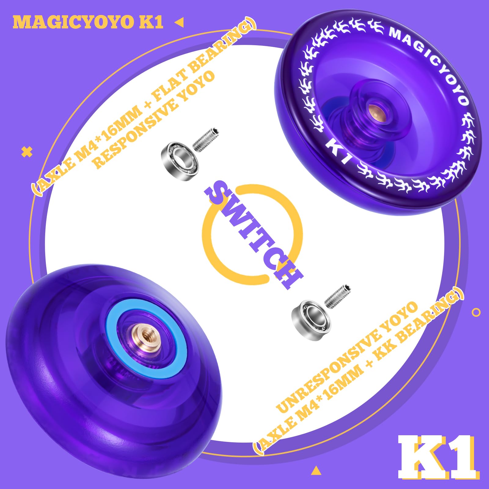 MagicYoyo K1 hubstacks side view highlights balanced, stable play.