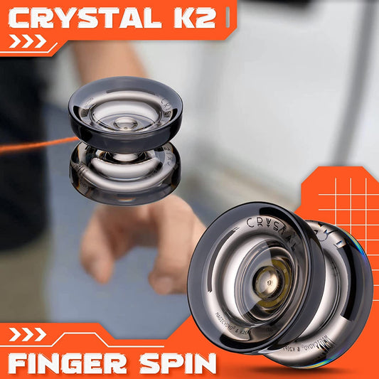 MAGICYOYO K2 Crystal black yoyo front view with durable plastic build