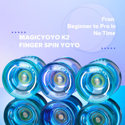 MAGICYOYO K2 Crystal Blue packaging highlights gift-ready set.