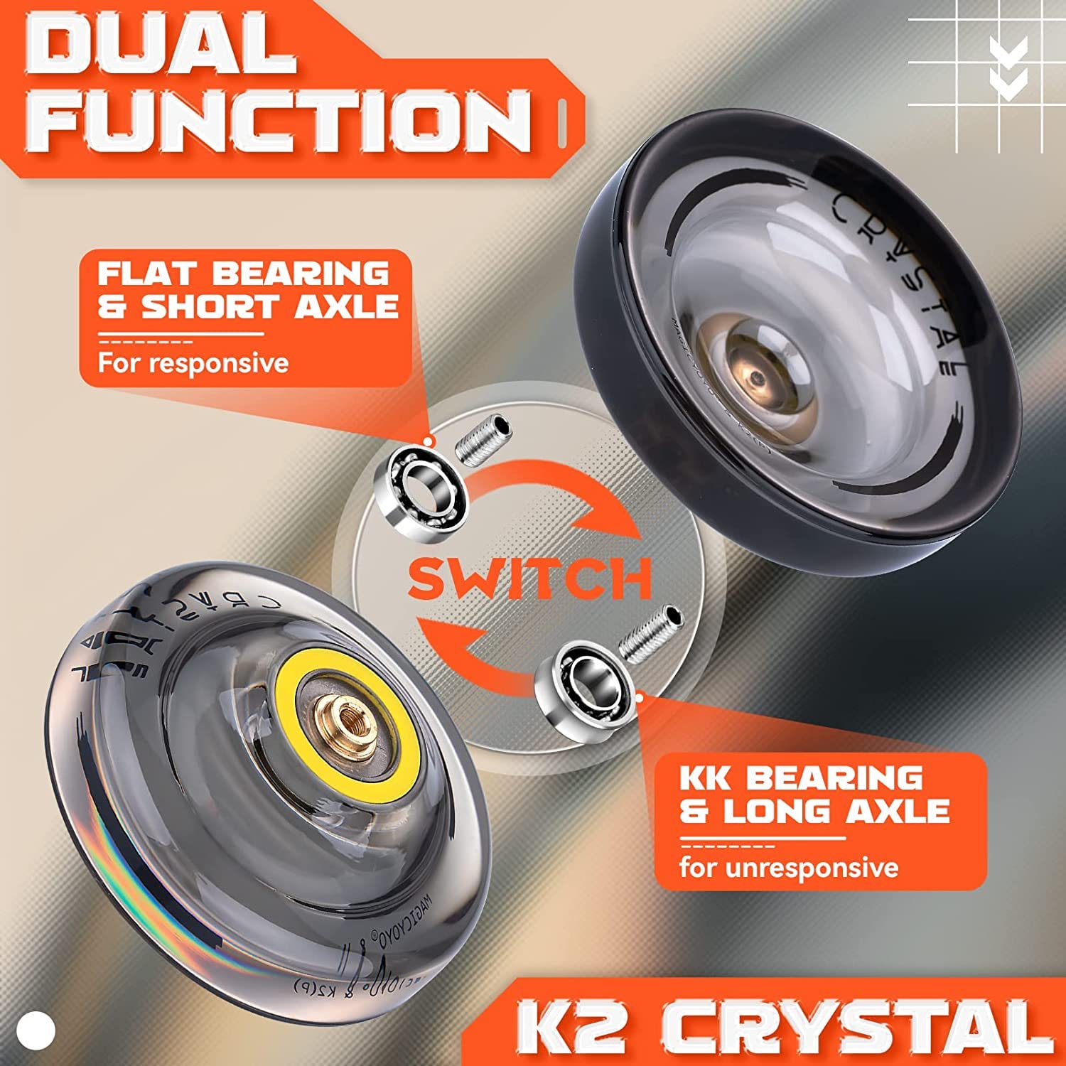MAGICYOYO K2 Crystal red yoyo front view ideal for progressive practice