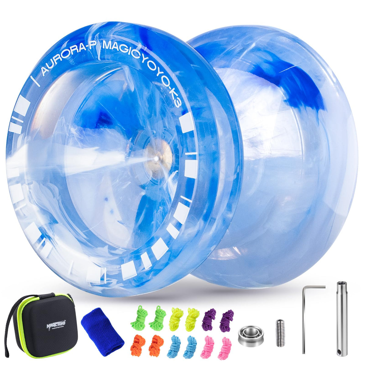 MagicYoyo K3 Aurora-P yoyo in hand shows responsive return for beginners.