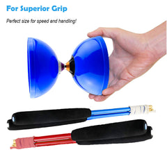 MAGICYYO Pro aluminum hand sticks showing comfortable grip for precise throws
