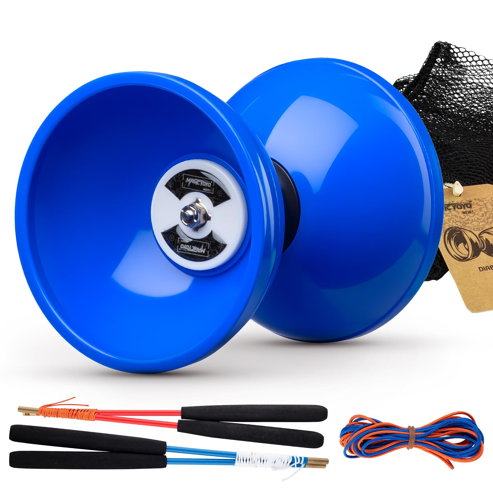 MAGICYYO Pro triple bearing diabolo blue with long spin and stable handling