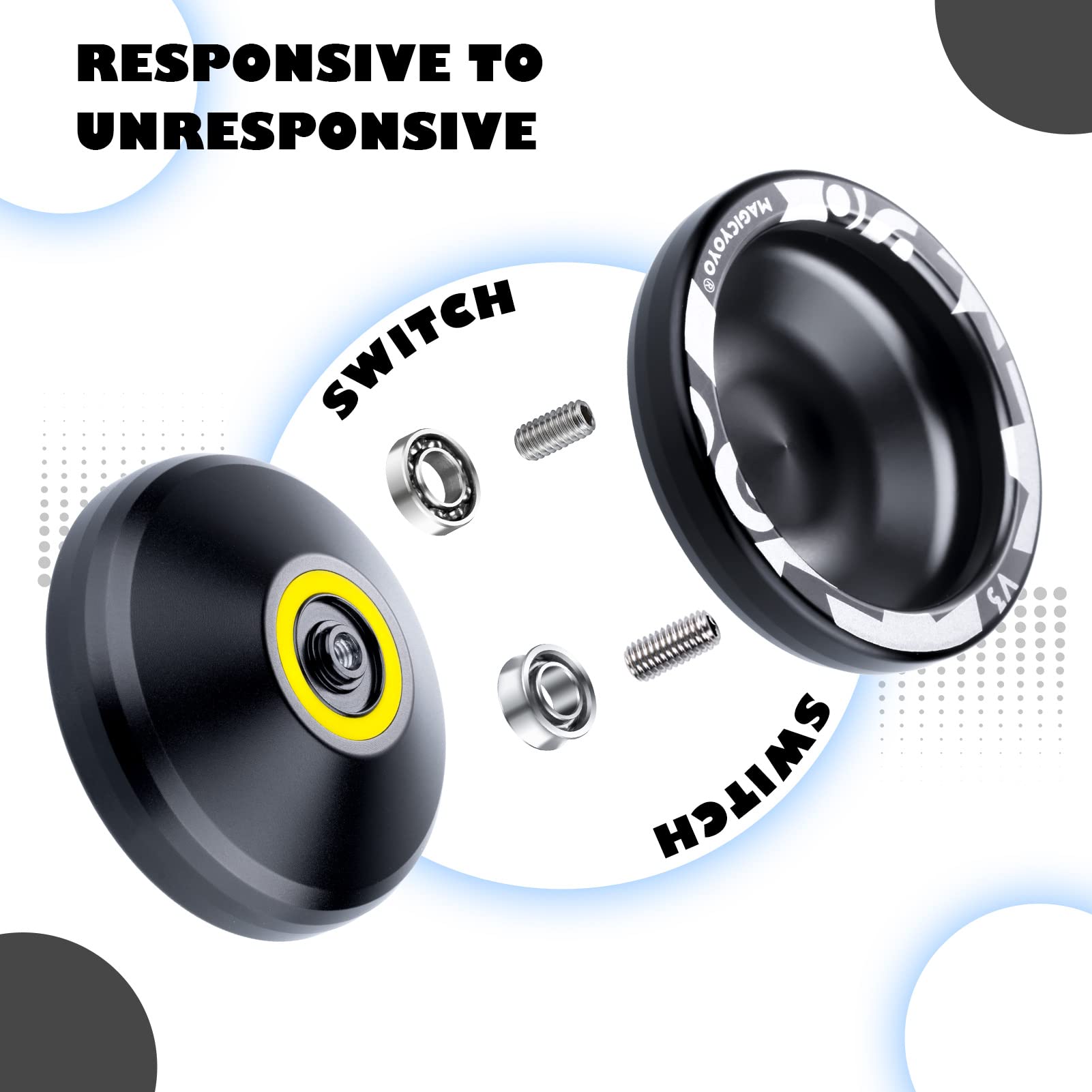 MAGICYOYO Two-pack, V3 Black and K1 Blue for beginners.