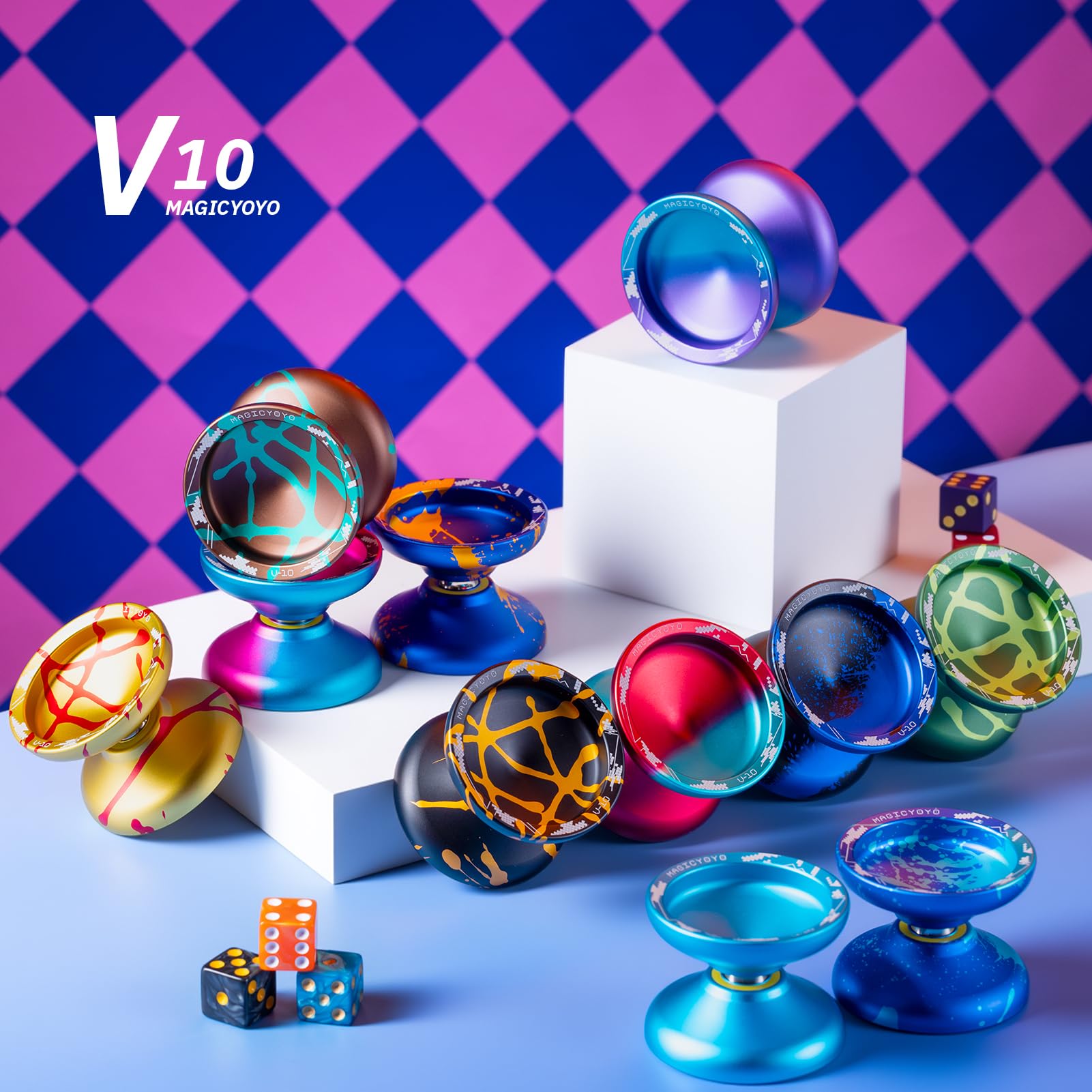 MagicYOYO V10 finger-spin concave hub enables stable spins during tricks