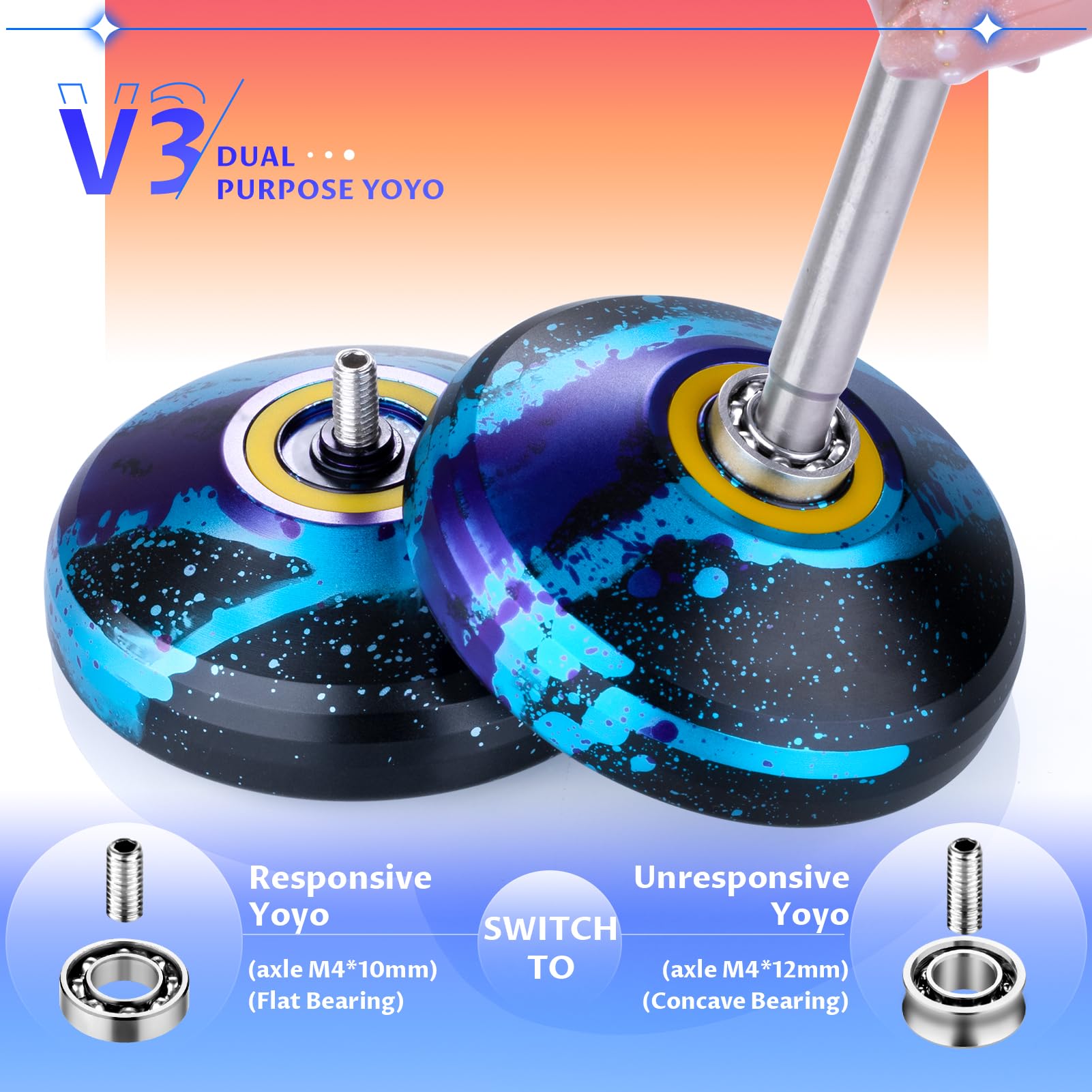 MAGICYOYO V3 bearings and setup for quick mode switch.