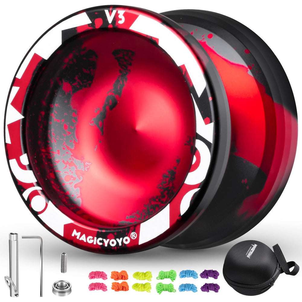 MAGICYOYO V3 black-red yoyo front view for beginners.