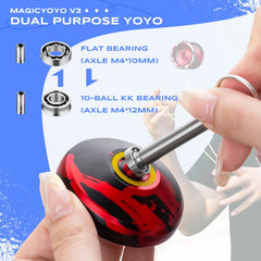 MAGICYOYO V3 sandblasted finish detail on the yoyo body.