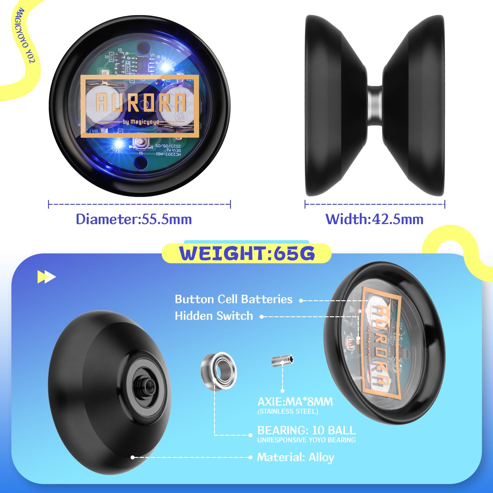 MAGICYOYO Y02 stainless center bearing for durability