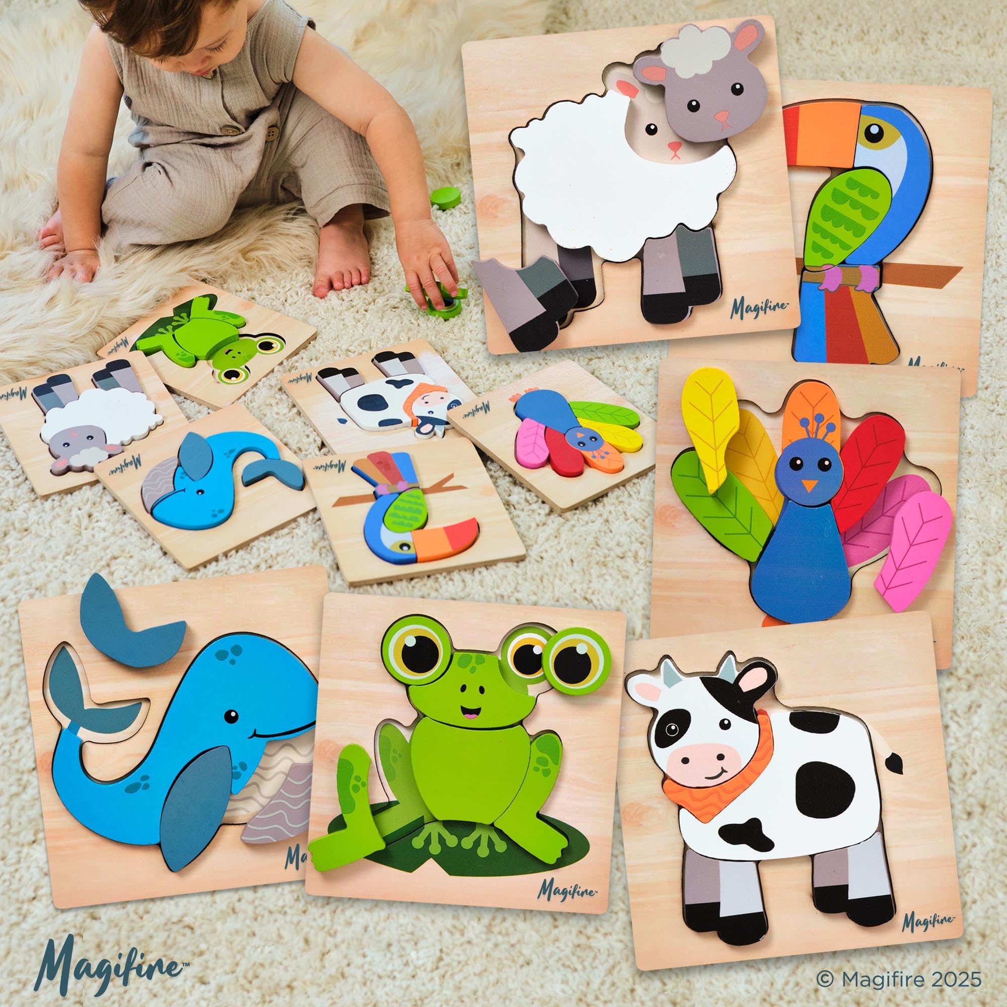 MAGIFIRE frog puzzle enables on-the-go learning and play.
