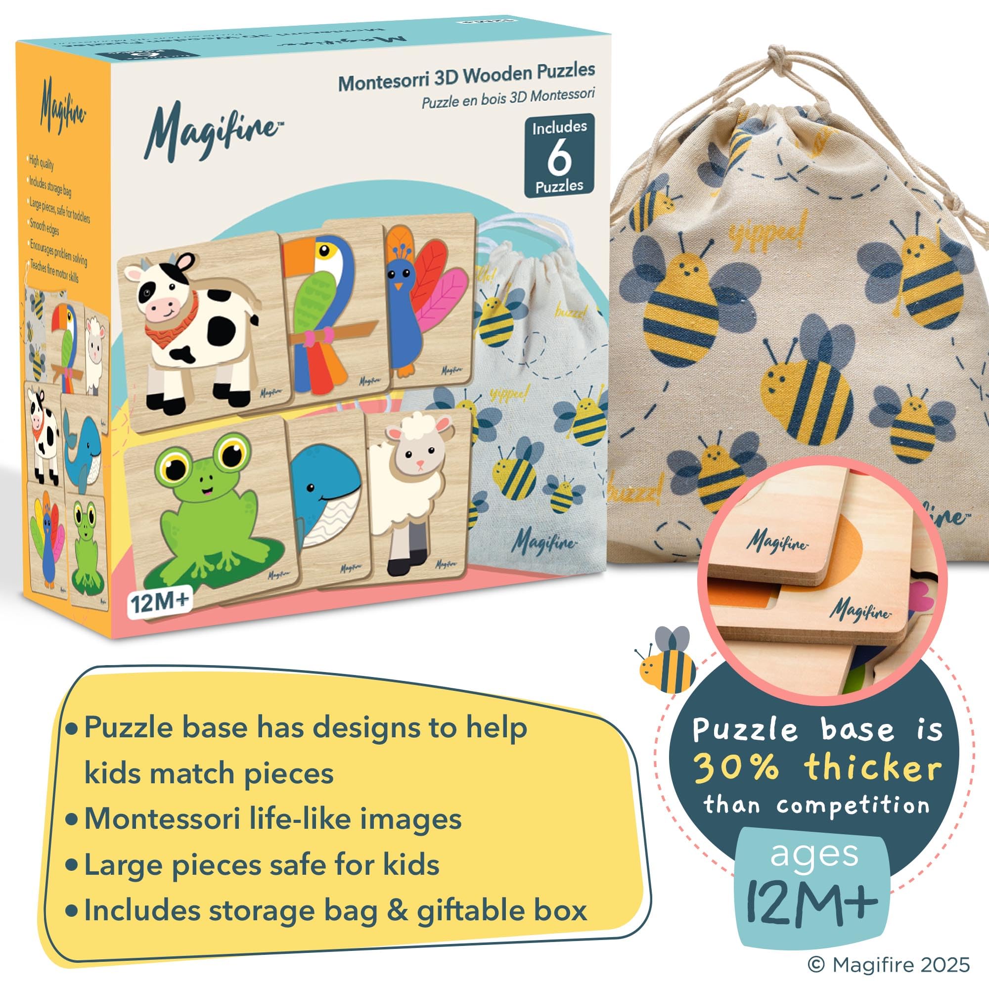 MAGIFIRE peacock puzzle supports early color matching and problem solving.