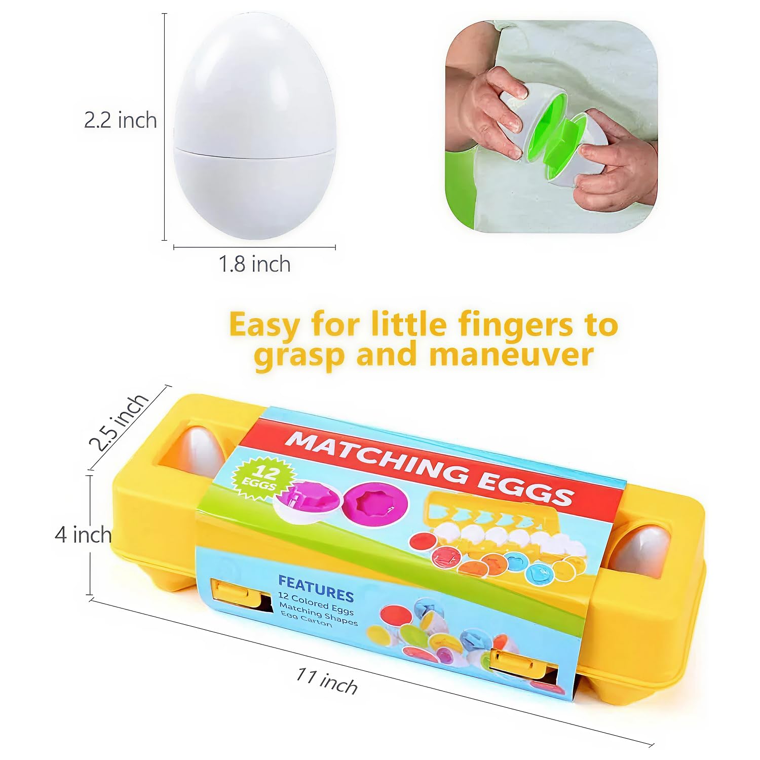 MAGIFIRE Toy Eggs Montessori set encourages sorting and matching for young learners