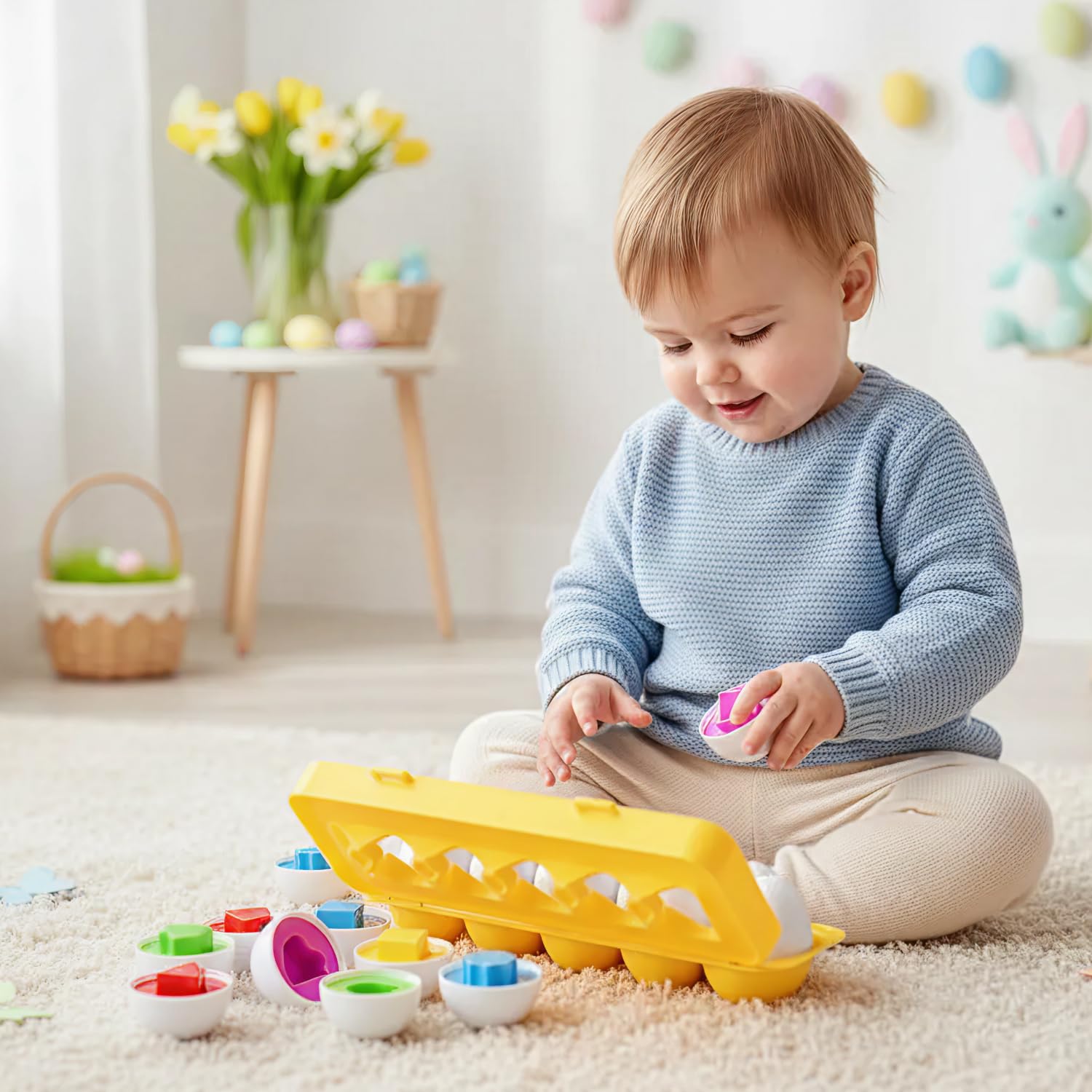 MAGIFIRE Toy Eggs shape match promotes shape recognition and fine motor skills