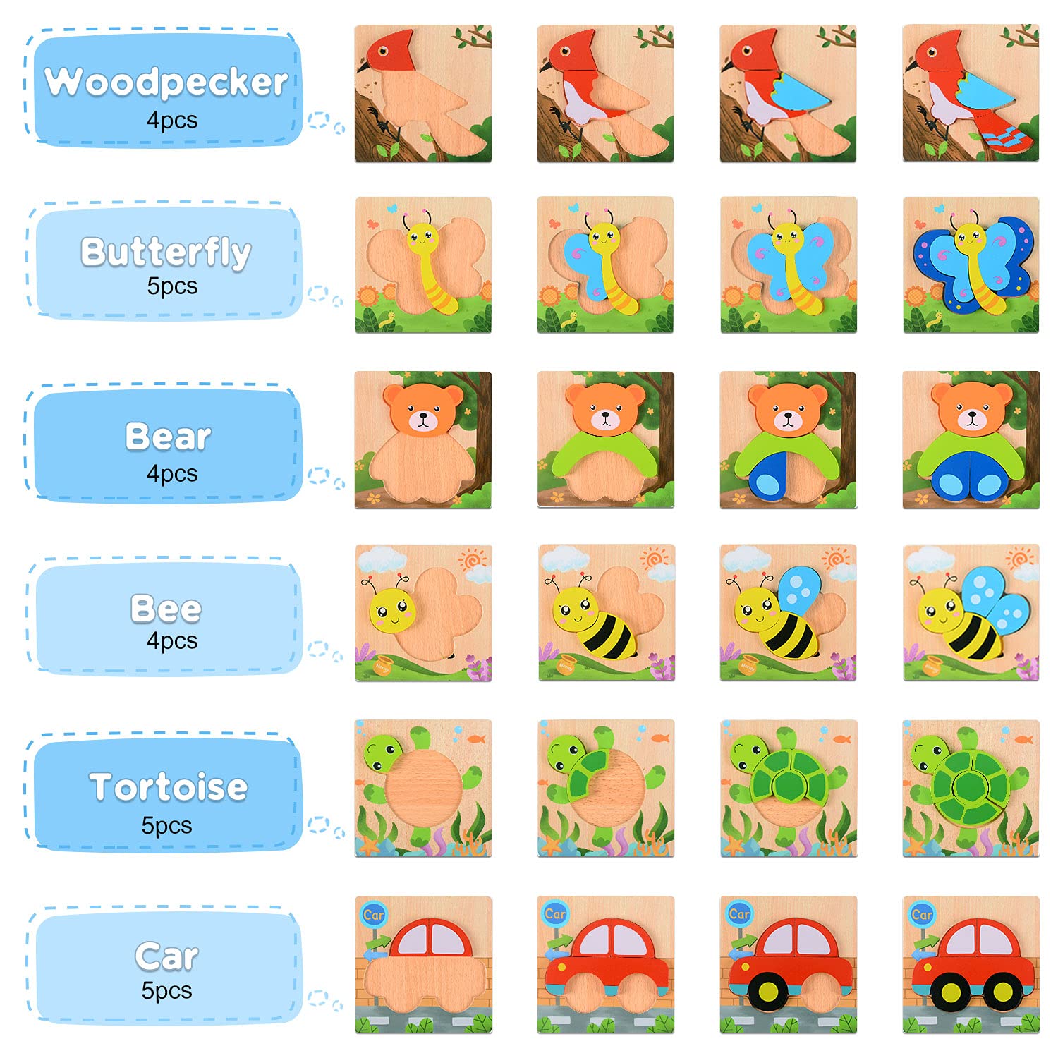Magifire bear wooden puzzle inspires imaginative play and coordination.