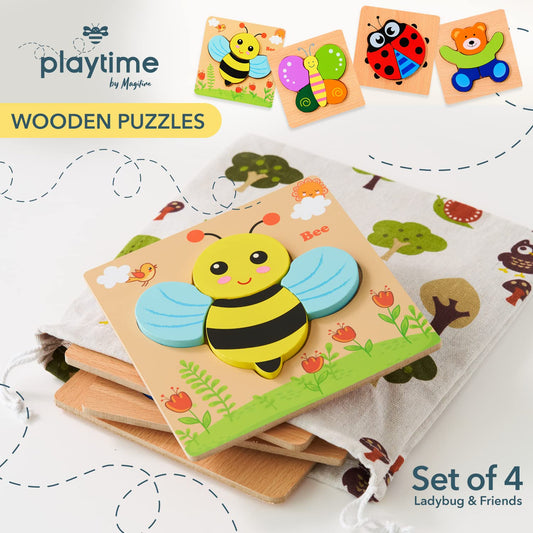 MAGIFIRE wooden puzzle bee promotes hand-eye coordination during play.