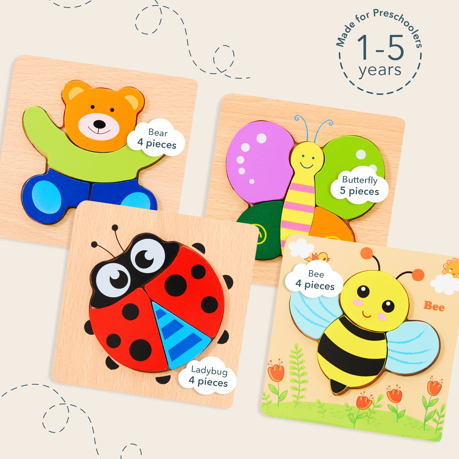 MAGIFIRE chunky-piece puzzles encourage dexterity for little hands.