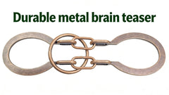 MAGIKON bronze horseshoe puzzle interlock close-up for group problem solving