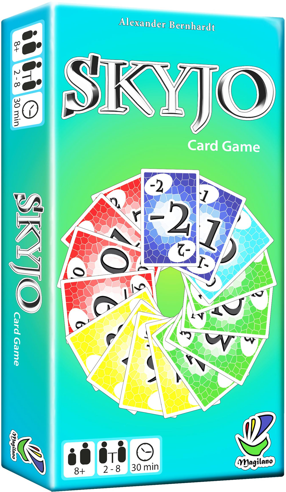 magilano Skyjo card deck face-down ready for a quick round with family