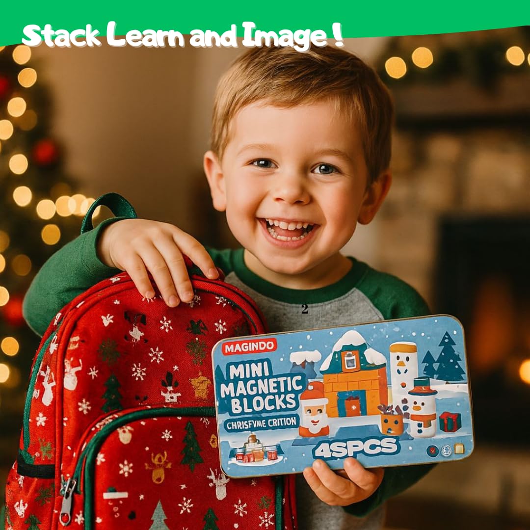 Maginoo 45PCS blocks Christmas tree arrangement promotes spatial skills