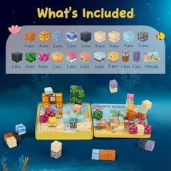 Maginoo 49pcs mini magnetic blocks ocean crab design, invites creativity and design thinking