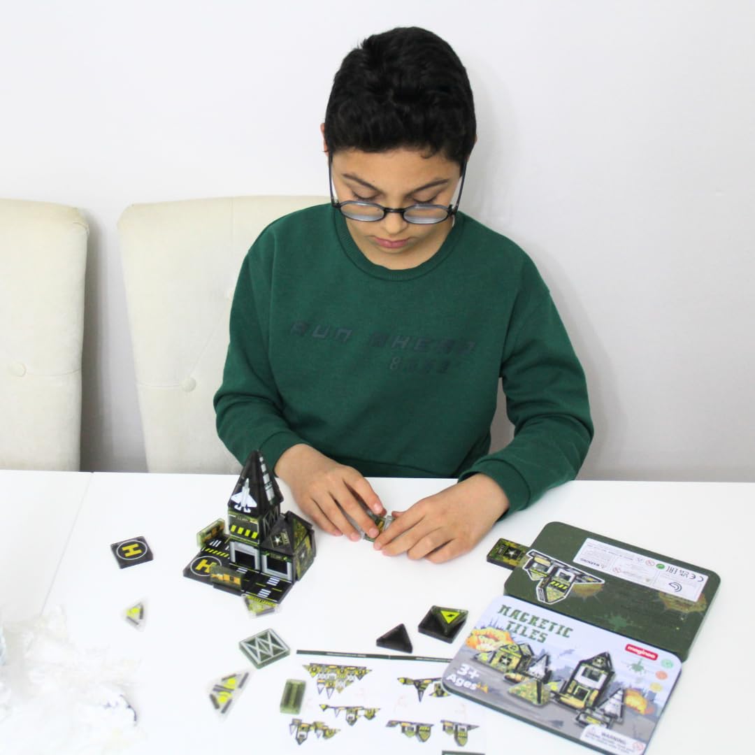 Maginoo tiles compatible with other magnetic sets for expanded play possibilities.