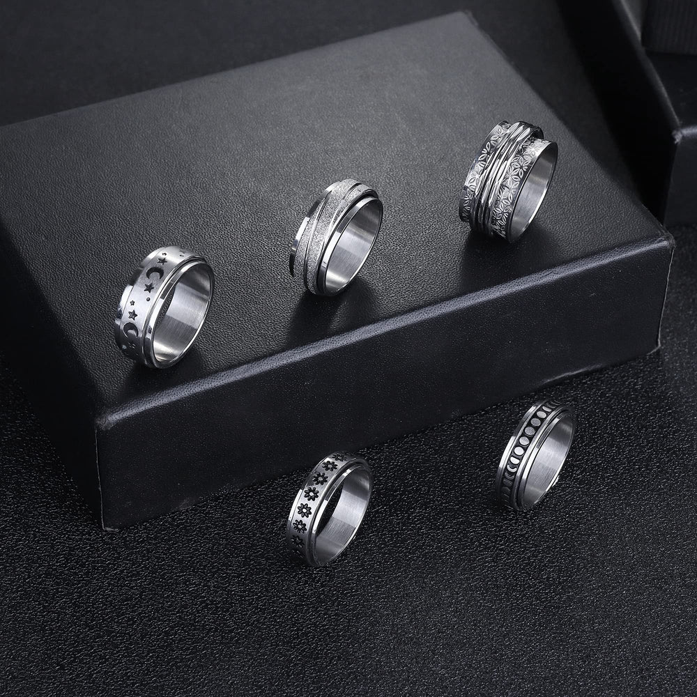 Magitaco spinner ring sand-blast: durable finish and satisfying tactile spin for on-the-go relief.