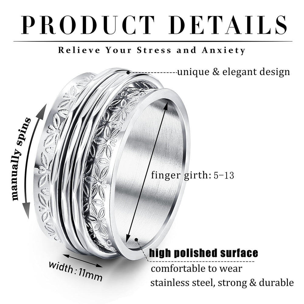 Magitaco spinner rings flower design encourages mindful fidgeting for stress relief.