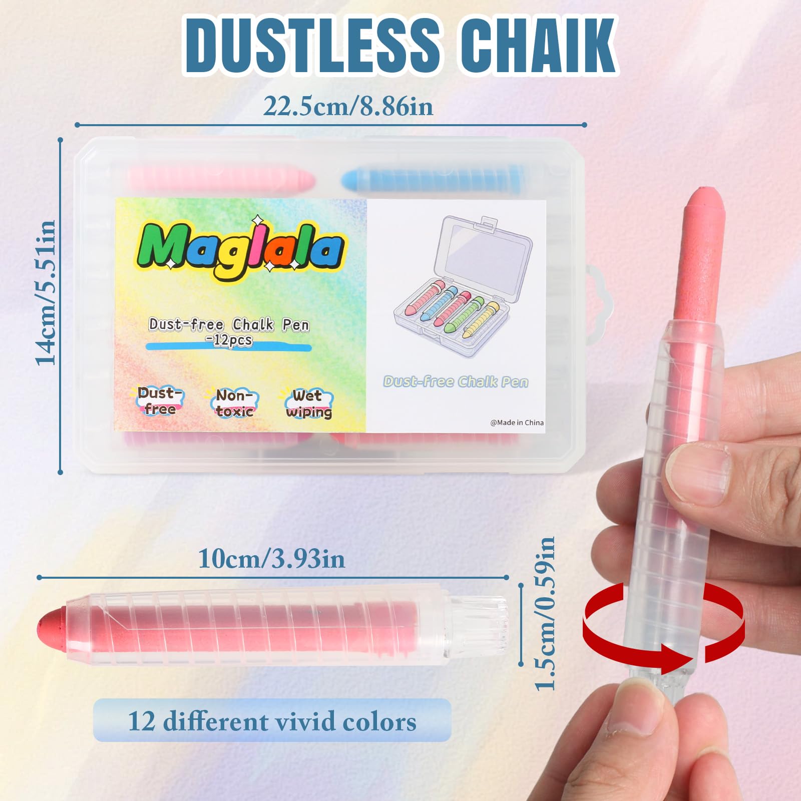 Maglala 12-color pack ready for kids' outdoor sidewalk drawings.