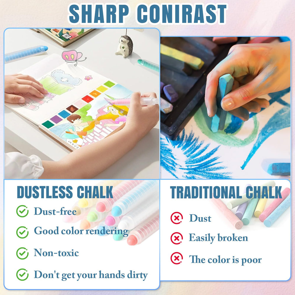 Maglala chalk pens used on outdoor sidewalk art with bright hues.