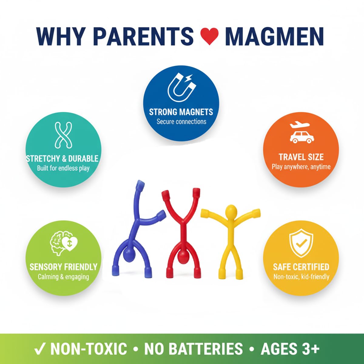 MAGMEN educational stem-building pieces encourage creative problem solving.
